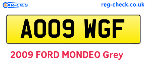 AO09WGF are the vehicle registration plates.