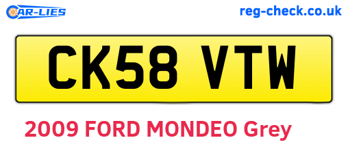 CK58VTW are the vehicle registration plates.