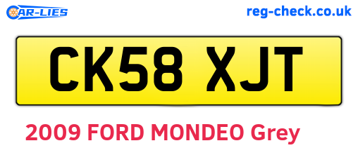 CK58XJT are the vehicle registration plates.