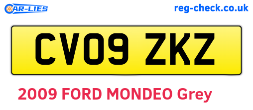 CV09ZKZ are the vehicle registration plates.