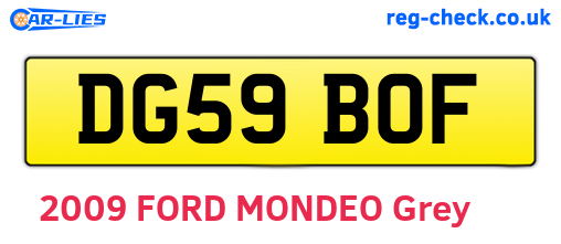 DG59BOF are the vehicle registration plates.