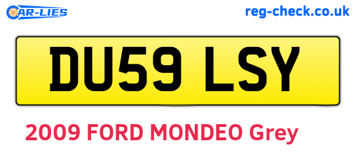DU59LSY are the vehicle registration plates.