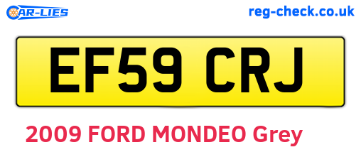 EF59CRJ are the vehicle registration plates.