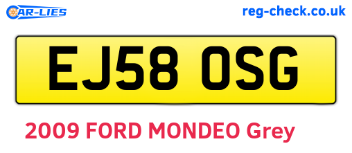 EJ58OSG are the vehicle registration plates.