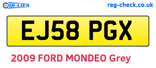 EJ58PGX are the vehicle registration plates.
