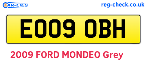 EO09OBH are the vehicle registration plates.