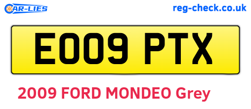 EO09PTX are the vehicle registration plates.