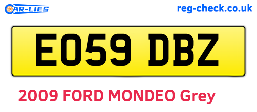 EO59DBZ are the vehicle registration plates.