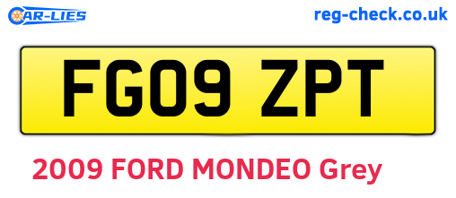 FG09ZPT are the vehicle registration plates.