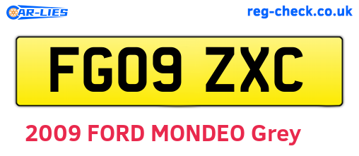 FG09ZXC are the vehicle registration plates.