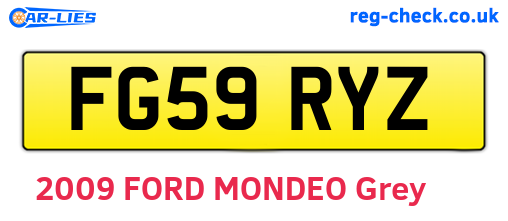 FG59RYZ are the vehicle registration plates.