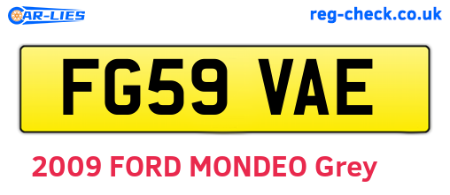 FG59VAE are the vehicle registration plates.