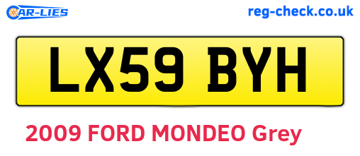 LX59BYH are the vehicle registration plates.