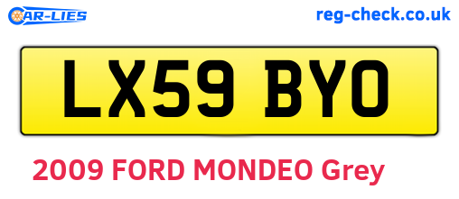 LX59BYO are the vehicle registration plates.