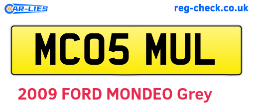 MC05MUL are the vehicle registration plates.