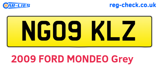 NG09KLZ are the vehicle registration plates.