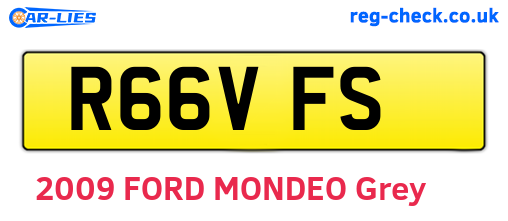 R66VFS are the vehicle registration plates.