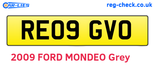 RE09GVO are the vehicle registration plates.