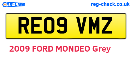 RE09VMZ are the vehicle registration plates.