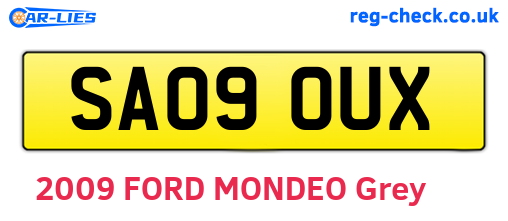 SA09OUX are the vehicle registration plates.