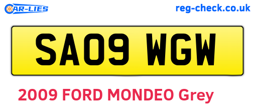 SA09WGW are the vehicle registration plates.