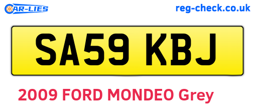 SA59KBJ are the vehicle registration plates.