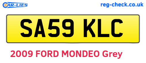 SA59KLC are the vehicle registration plates.