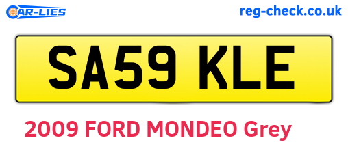 SA59KLE are the vehicle registration plates.
