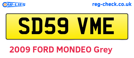 SD59VME are the vehicle registration plates.