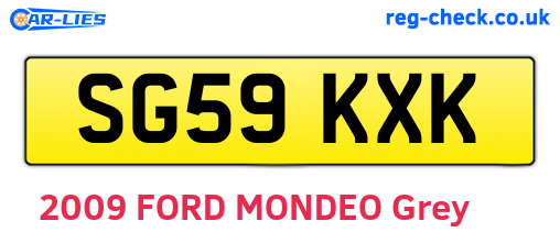 SG59KXK are the vehicle registration plates.