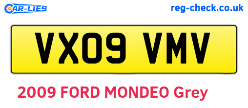 VX09VMV are the vehicle registration plates.
