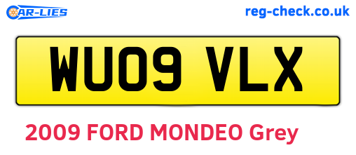 WU09VLX are the vehicle registration plates.