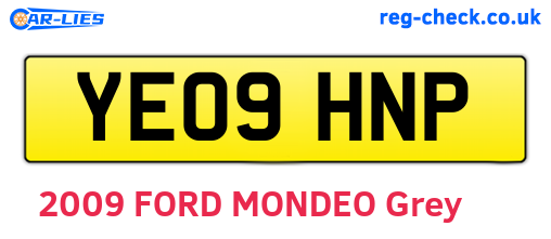 YE09HNP are the vehicle registration plates.