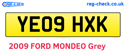 YE09HXK are the vehicle registration plates.