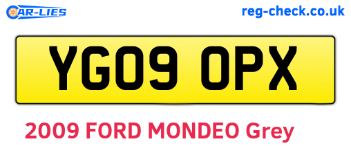 YG09OPX are the vehicle registration plates.