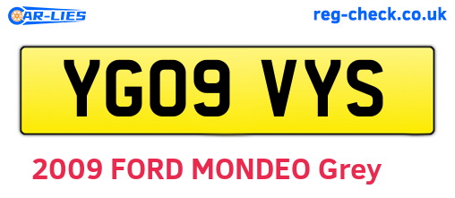 YG09VYS are the vehicle registration plates.