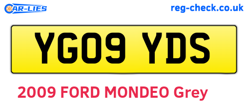 YG09YDS are the vehicle registration plates.