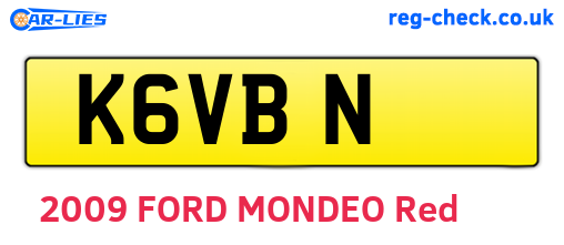 K6VBN are the vehicle registration plates.