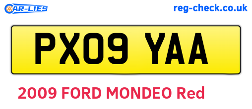PX09YAA are the vehicle registration plates.