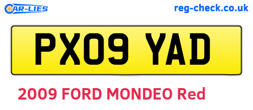 PX09YAD are the vehicle registration plates.