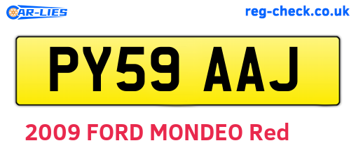 PY59AAJ are the vehicle registration plates.
