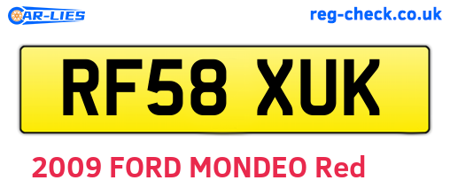 RF58XUK are the vehicle registration plates.