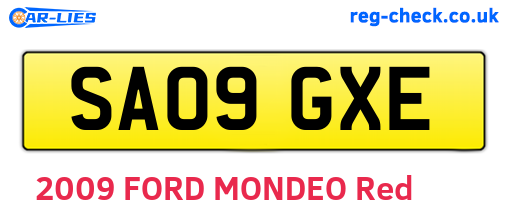 SA09GXE are the vehicle registration plates.