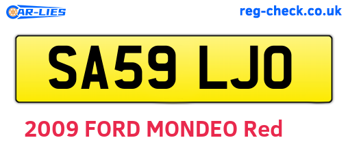 SA59LJO are the vehicle registration plates.