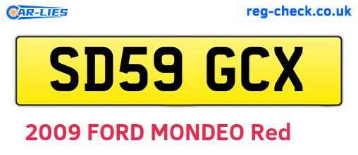 SD59GCX are the vehicle registration plates.