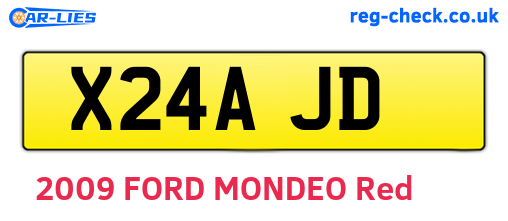 X24AJD are the vehicle registration plates.