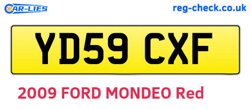 YD59CXF are the vehicle registration plates.