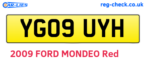 YG09UYH are the vehicle registration plates.