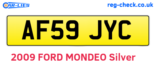 AF59JYC are the vehicle registration plates.