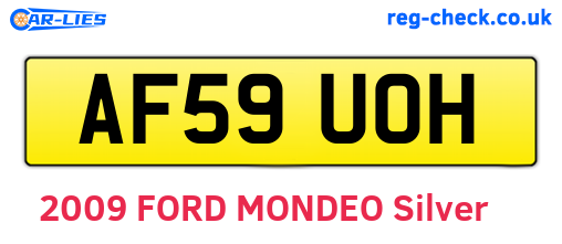 AF59UOH are the vehicle registration plates.